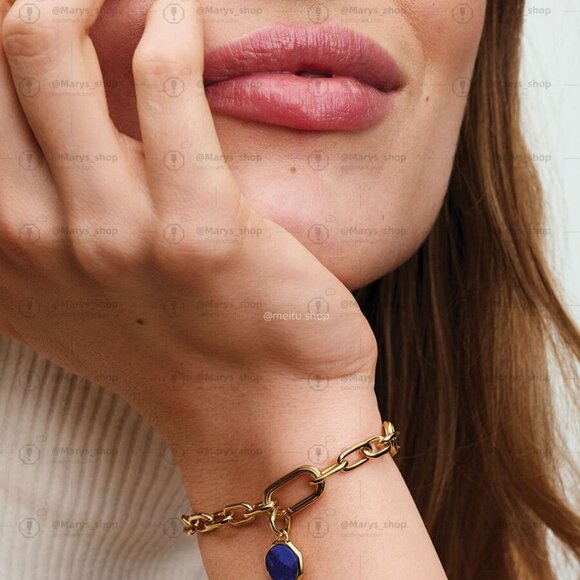 Pandora Blue Engravable Mini Medallion Charm - Picture 5 of 7